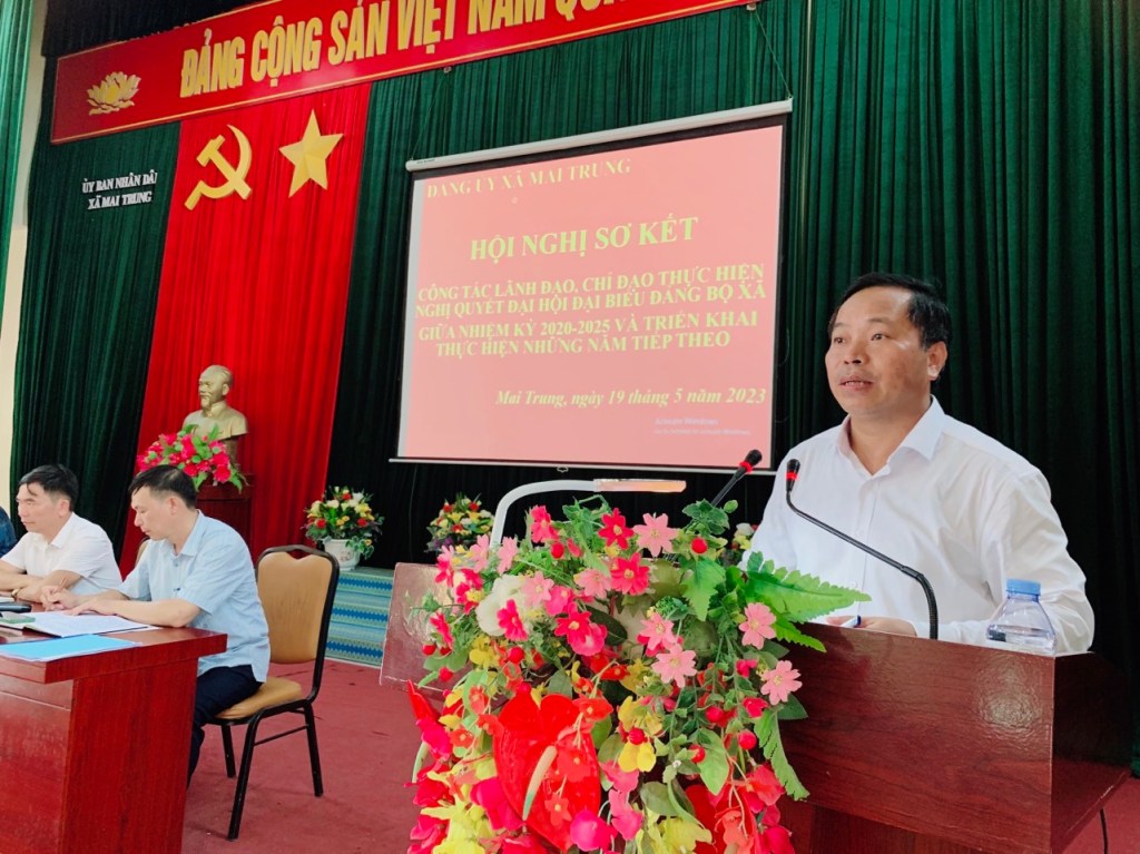 Đảng ủy xã Mai Trung tổ chức Hội nghị sơ kết giữa nhiệm kỳ thực hiện Nghị quyết Đại hội Đảng bộ xã lần thứ XXV, nhiệm kỳ 2020 –&nbsp;2025