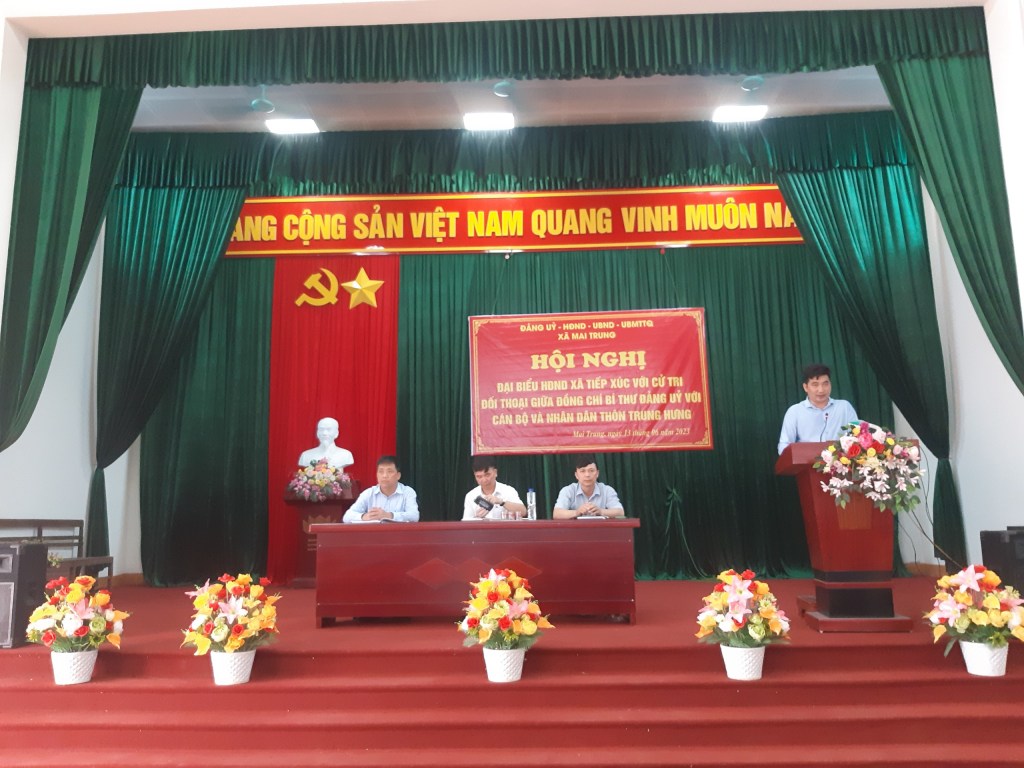 Mai Trung:Hội nghị tiếp xúc cử tri trước kỳ họp thứ sáu HĐND xã khóa XX, nhiệm kỳ 2021 –&nbsp;2026