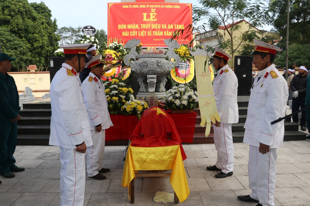 Hiệp Hoà:Xã Thường Thắng đón nhận, truy điệu và an táng hài cốt liệt&nbsp;sĩ