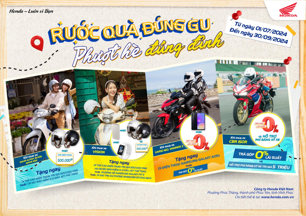 HEAD Honda Đông Ngàn triển khai chương trình khuyến mại ” Rước quà đúng gu- Phượt hè đúng&nbsp;đỉnh”
