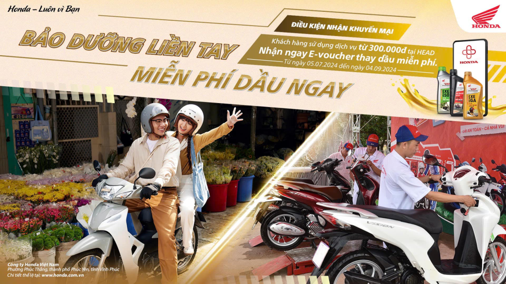 Chương trình khuyến mại  “ Tặng E- Voucher Thay dầu miễn phí”  Tại HEAD Honda Đông&nbsp;Ngàn.