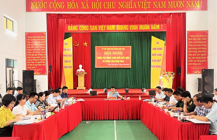 Hiệp Hoà: Thẩm tra nông thôn mới kiểu mẫu tại xã Xuân&nbsp;Cẩm