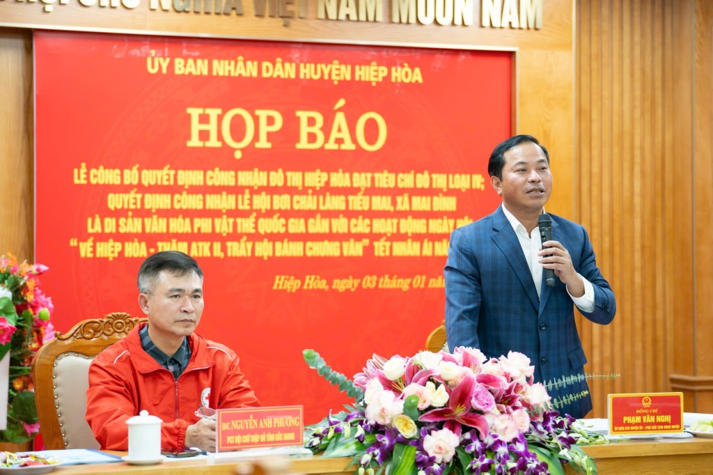 Huyện Hiệp Hòa họp báo thông tin về các sự kiện lớn trong 2 ngày 11 và 12 tháng 01 năm&nbsp;2025