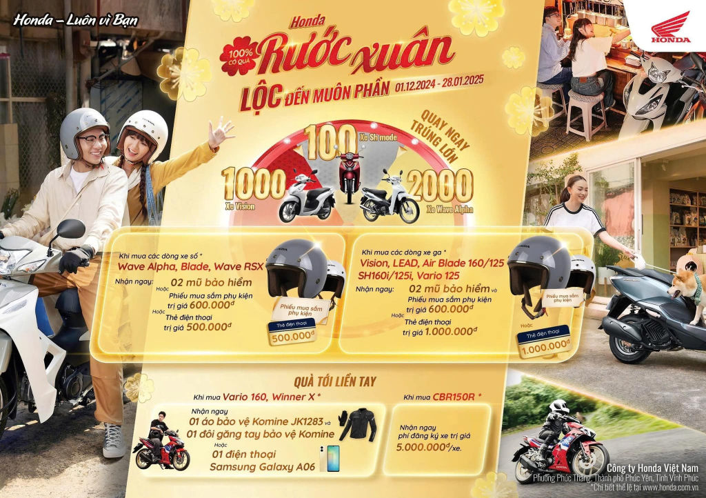 Honda Đông Ngàn tưng bừng khuyến mại ” Rước Xuân lộc đến muôn&nbsp;phần”