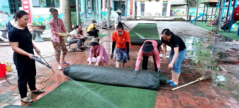 Các trường học trên địa bàn xã Hoàng Vân tích cực chuẩn bị cho năm học&nbsp;mới