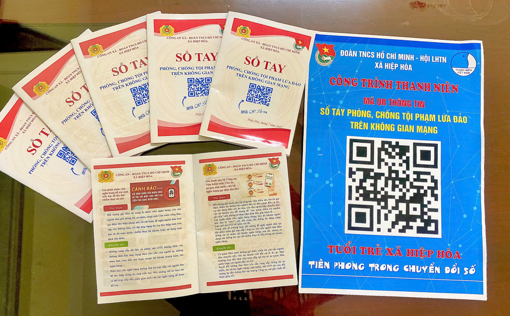 Đoàn xã Hiệp Hoà: Ra mắt Công trình thanh niên  “Sổ tay phòng, chống lừa đảo trên không gian&nbsp;mạng”.