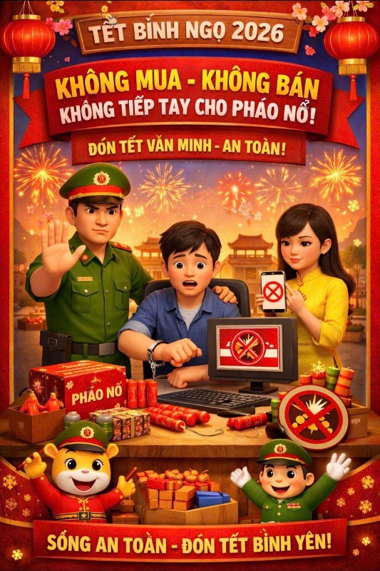 Nghiêm cấm tuyệt đối sử dụng, tàng trữ và phân phối pháo nổ trong dịp Tết nguyên đán Bính Ngọ&nbsp;2026