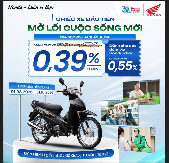 Honda Đông Ngàn tiếp tục triển khai chương trình khuyến mại toàn diện Chào mừng Cách mạng Tháng 8 và Quốc khánh&nbsp;2/9