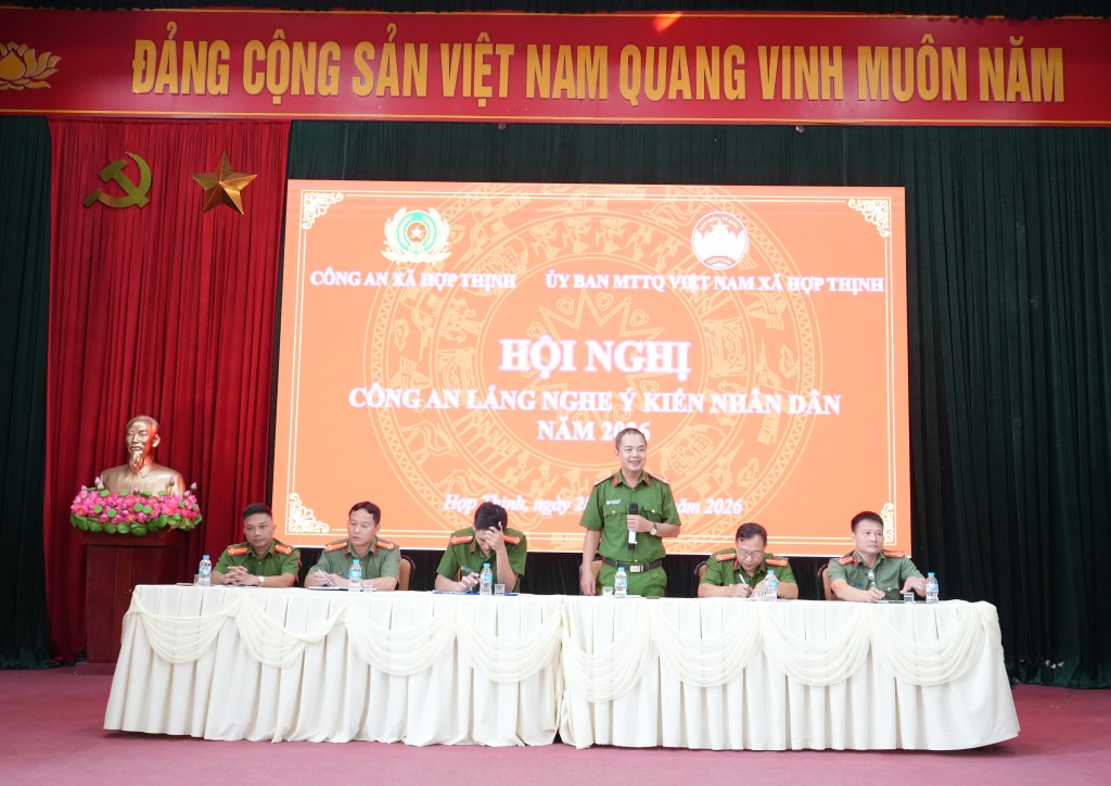 Hợp Thịnh: Tổ chức hội nghị Công an xã lắng nghe ý kiến nhân dân năm&nbsp;2026