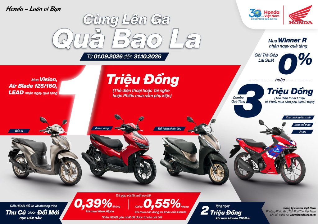 Chương trình khuyến mại “ Cùng lên ga – Quà bao la” của Honda Đông&nbsp;Ngàn